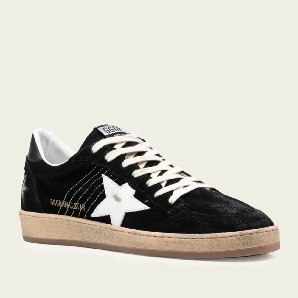 Golden Goose Ball-Star Black Suede Sneakers - Size 39